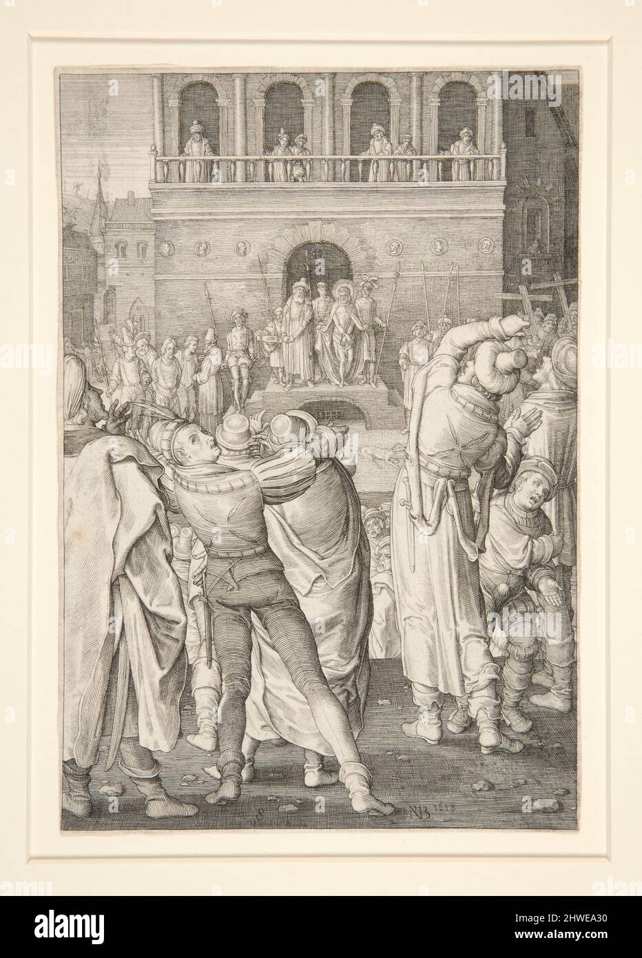 Cristo mostrato al popolo (Serie della Passione). Artista: Nicolaes de Bruyn, Fiammingo, 1571–1656After: Hendrick Goltzius, olandese, 1558–1617 Foto Stock