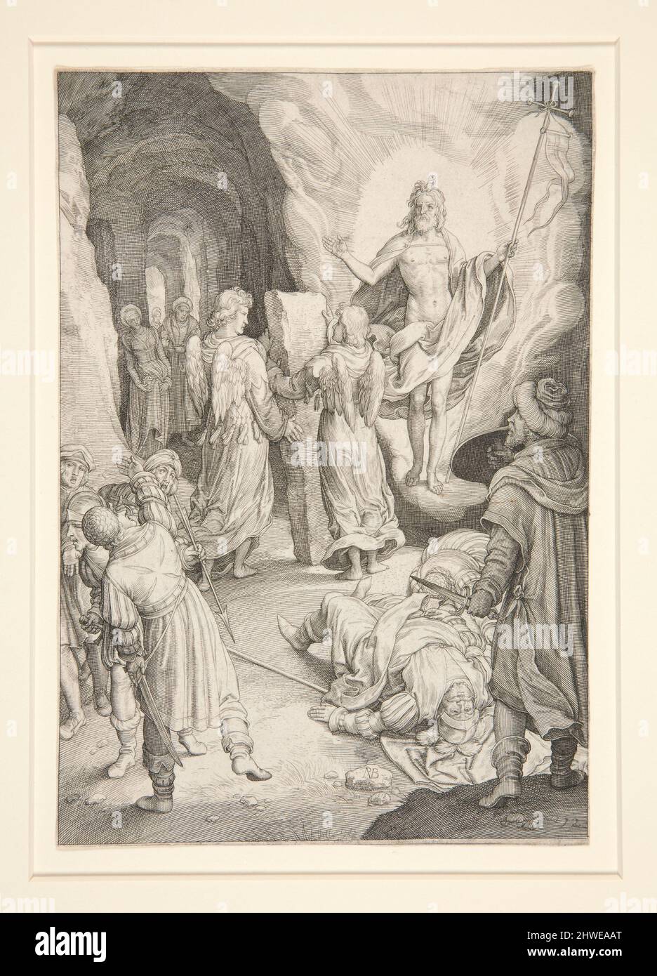 La Risurrezione (Serie Passione). Artista: Nicolaes de Bruyn, Fiammingo, 1571–1656After: Hendrick Goltzius, olandese, 1558–1617 Foto Stock