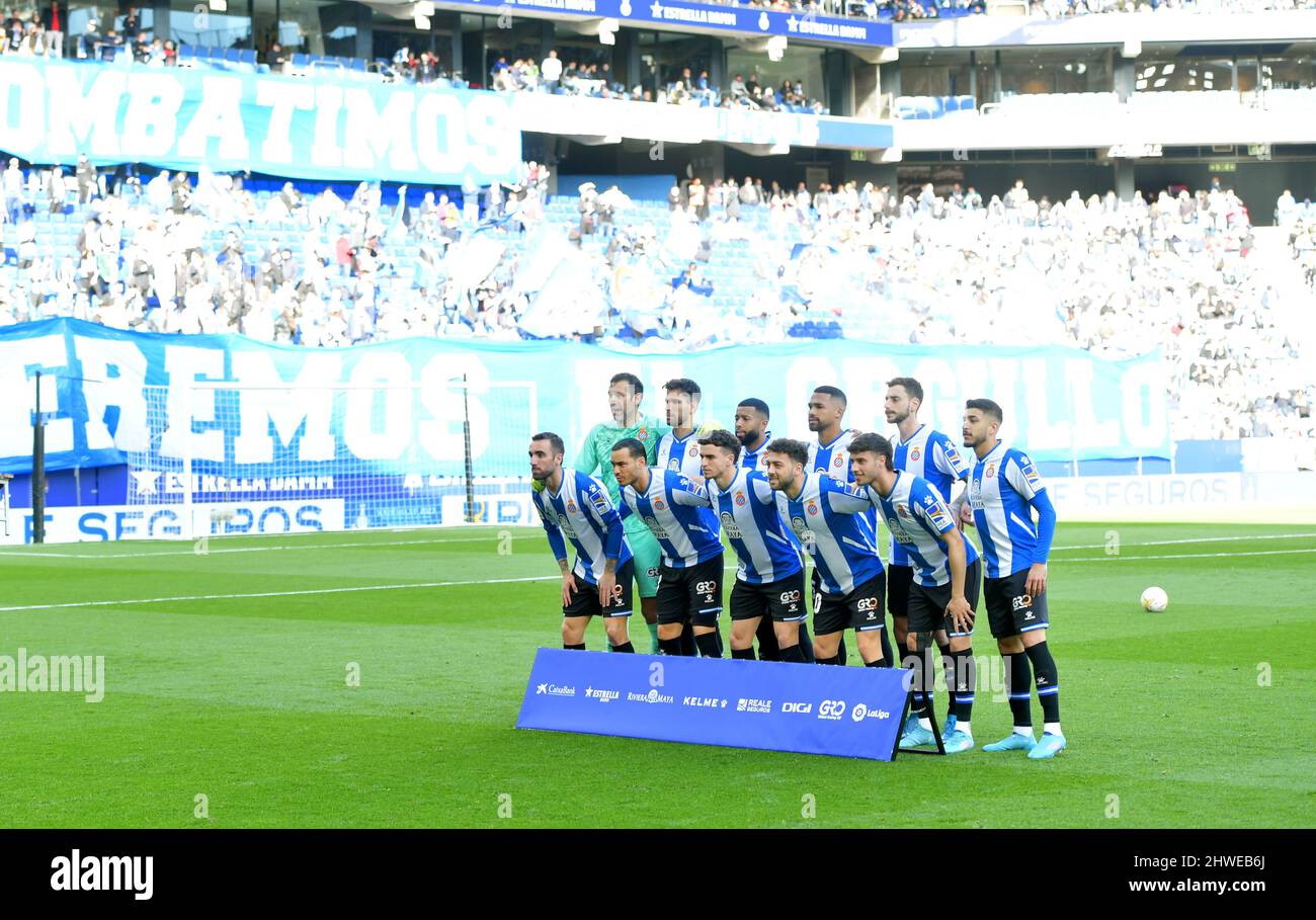 Barcelona,Spain.5 March,2022. RCD Espanyol durante la partita spagnola la Liga tra RCD Espanyol e Getafe CF al RCDE Stadium. Credit: Rosdemora/Alamy Live News Foto Stock