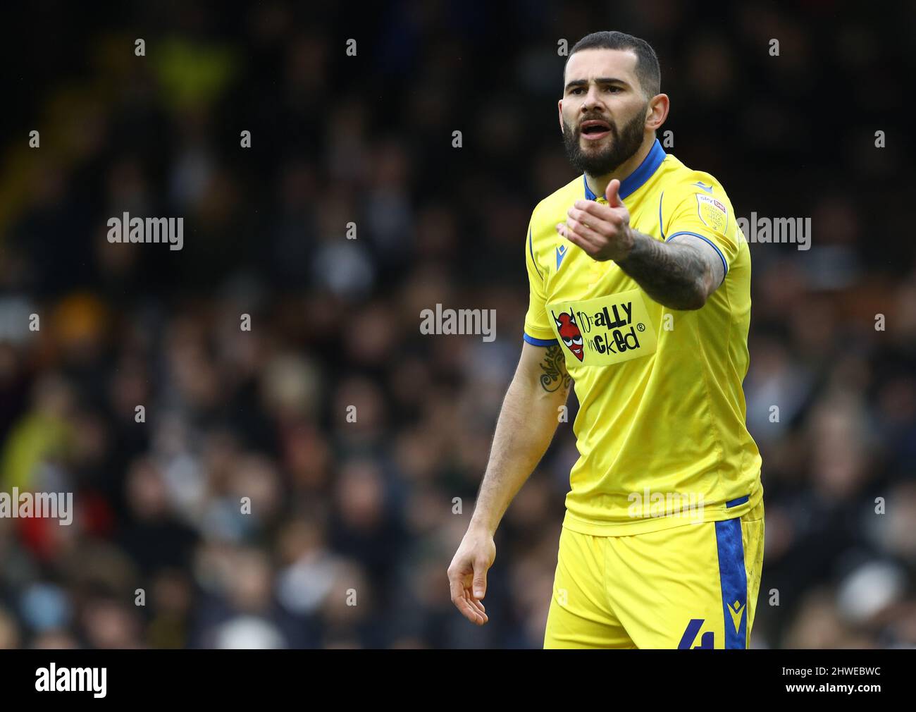 Londra, Inghilterra, 5th marzo 2022. Bradley Johnson of Blackburn Rovers durante la partita Sky Bet Championship a Craven Cottage, Londra. Il credito dell'immagine dovrebbe leggere: Paul Terry / credito dello Sportimage: Notizie dal vivo dello Sportimage/Alamy Foto Stock