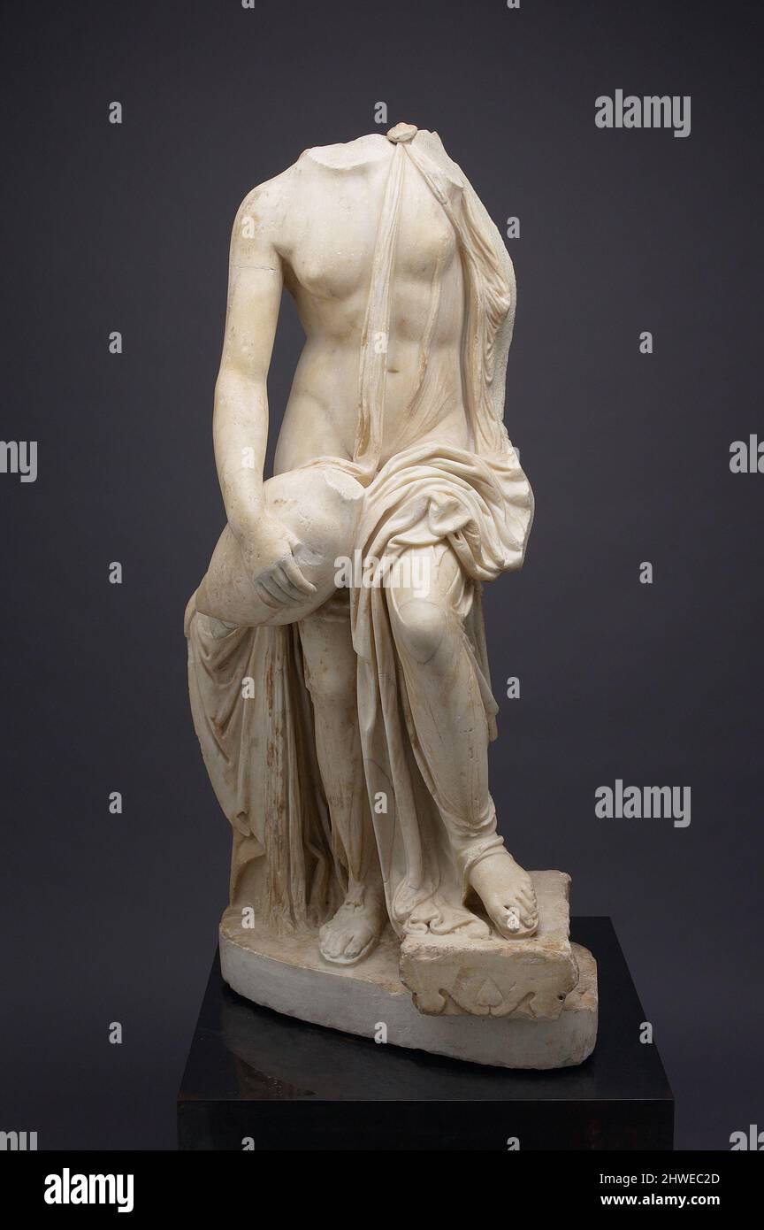 Statua di marmo di Leda e del cigno, copia di un originale greco di Timotheos, ca. 370 A.C. Artista copia romana di un originale greco di: Timotheos, greco, attivo 380-350 a.C. Foto Stock