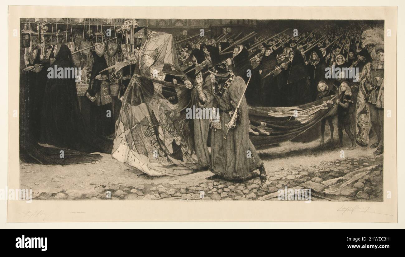 Richard Duca di Gloucester e la Signora Anna. Artista: Leopold Flameng, francese, 1831–1911 Foto Stock