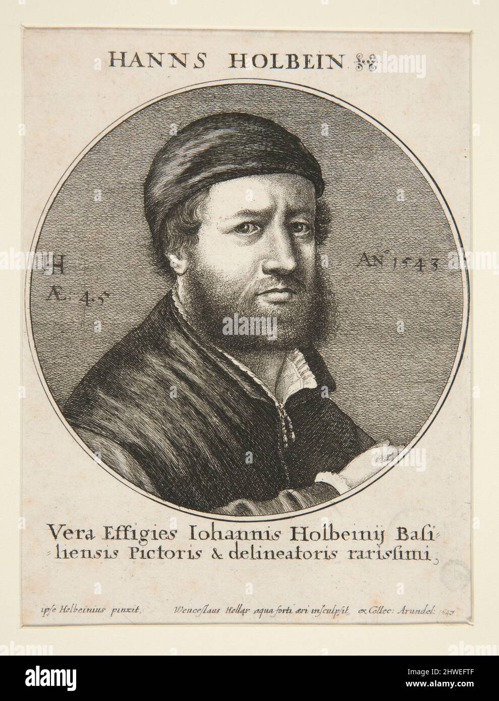 Hans Holbein il più giovane. Artista: Wenceslaus Hollar, Boemia, 1607–1677After: Hans Holbein the Younger, tedesco, 1497/98–1543 Foto Stock