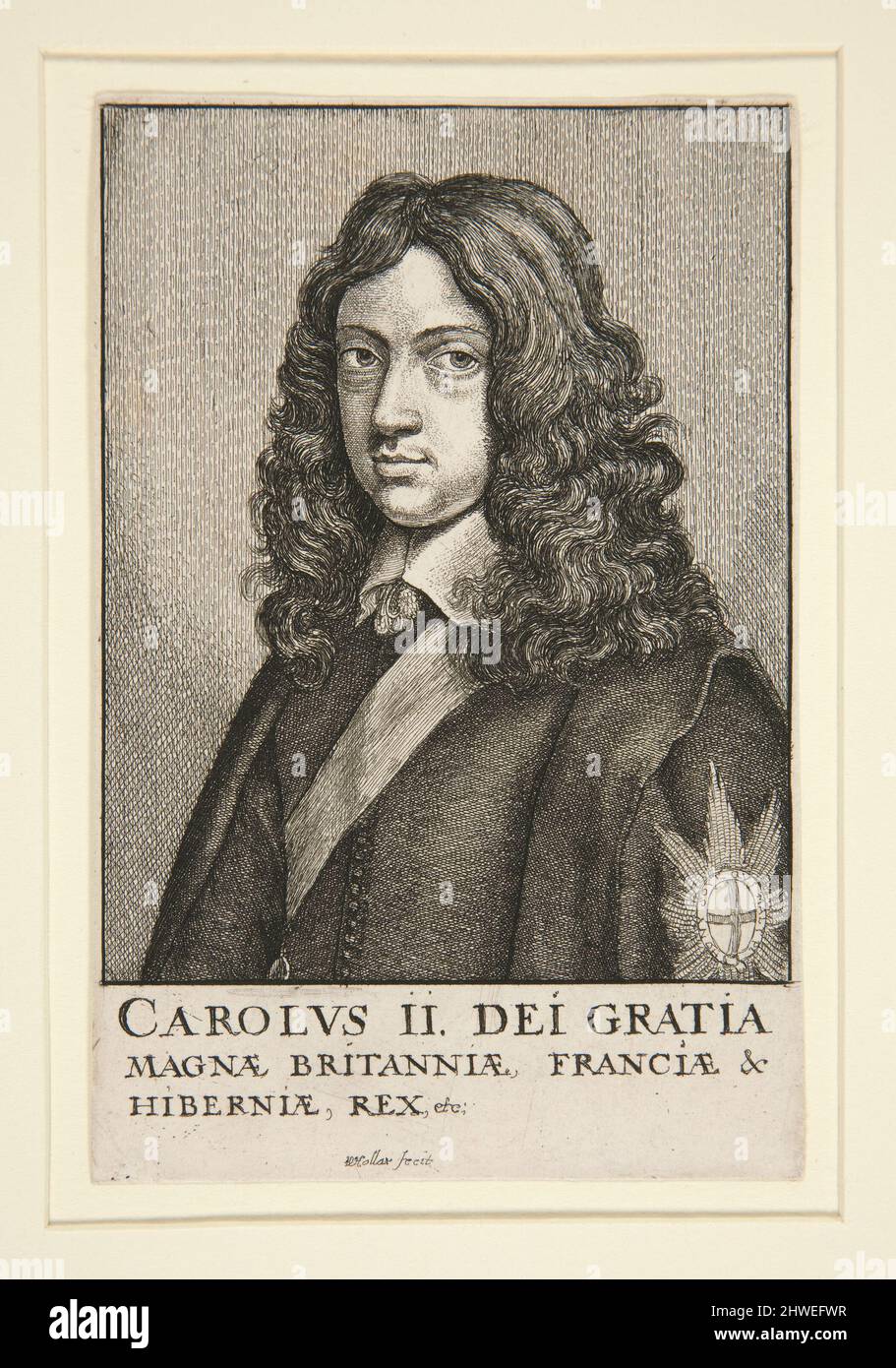 Carlo II. Artista: Venceslao Hollar, Boemia, 1607–1677After: Jan van den Hoecke, Fiammingo, 1611–1651 Foto Stock