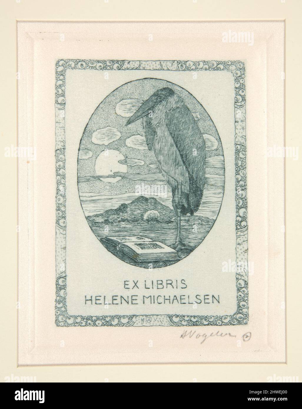 Bookplates. Artista: Heinrich Vogeler, tedesco, 1872–1942 Foto Stock