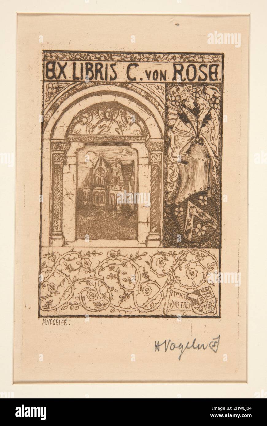 Bookplates. Artista: Heinrich Vogeler, tedesco, 1872–1942 Foto Stock