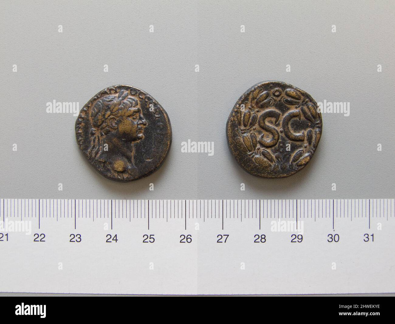 Moneta di Traiano, imperatore di Roma da Antiochia. Regnante: Traiano, Imperatore di Roma, A.D. 53–117, regnò 98–117 Mint: Antiochia artista: Sconosciuto Foto Stock