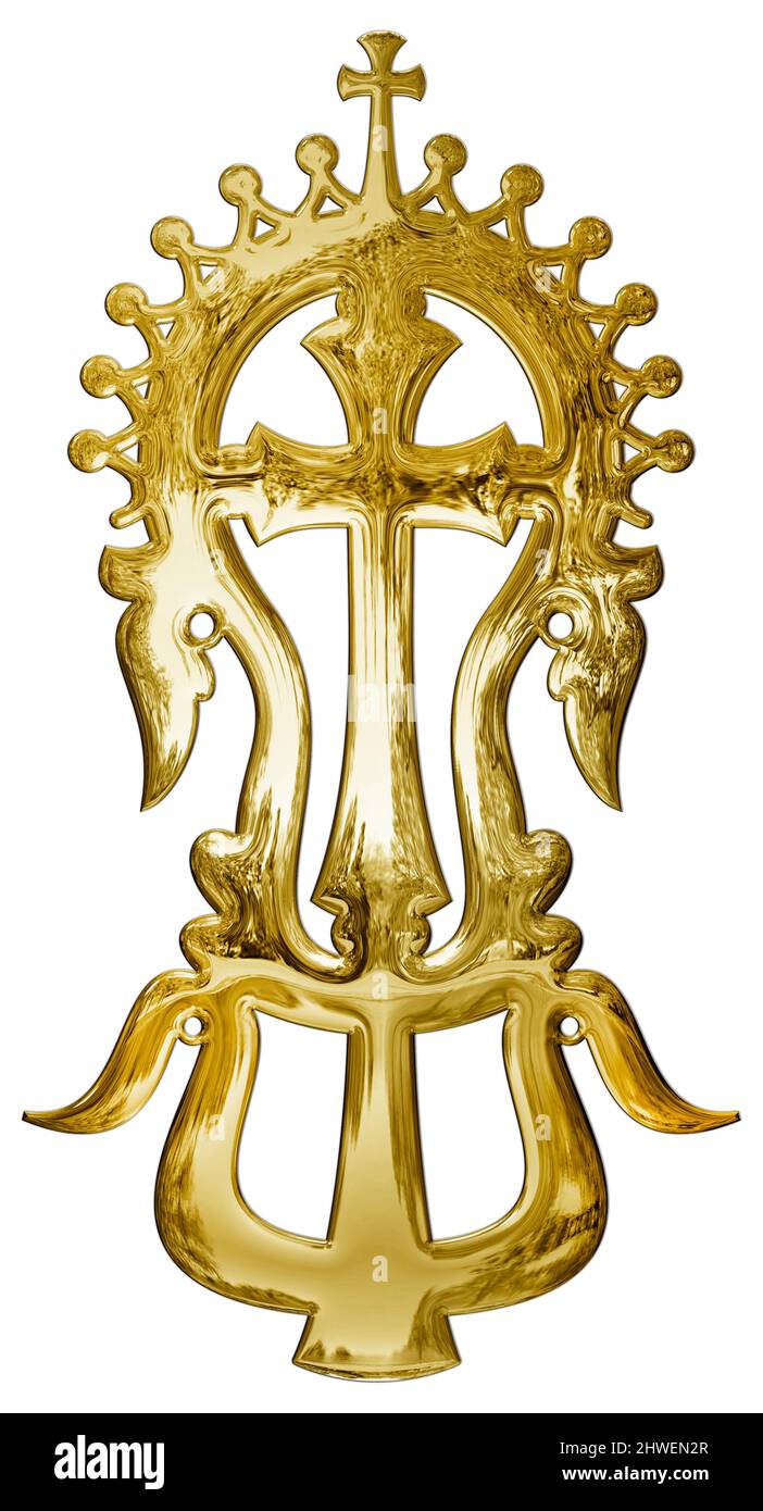 Croce di Lalibela, simbolo della religione cristiana in Etiopia,  illustrazione d'oro Foto stock - Alamy
