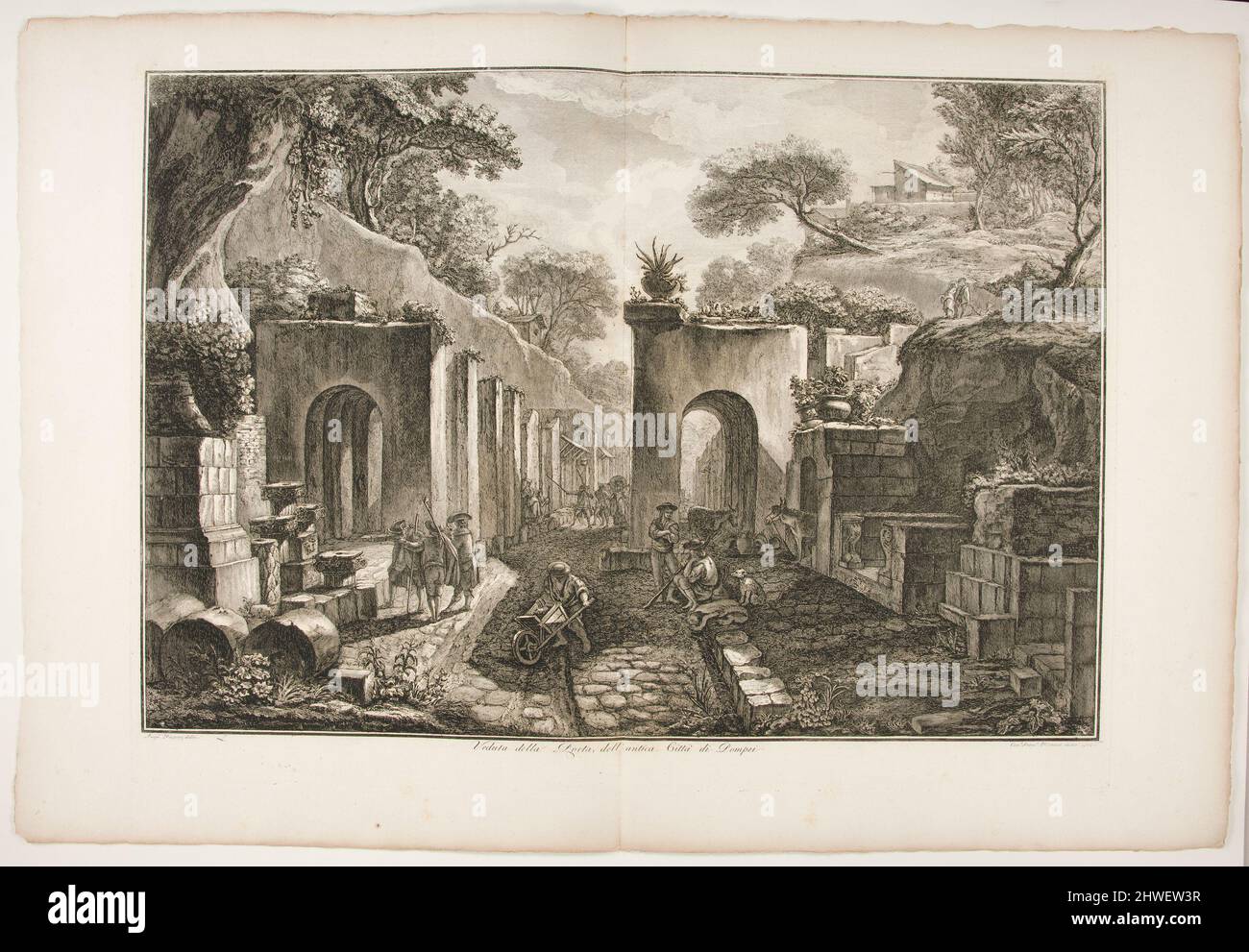 Casa della porta dell’antica Città di Pompei. Artista: Francesco Piranesi, italiano, 1756–1810After: Louis-Jean Desprez, francese, 1743–1804 Foto Stock