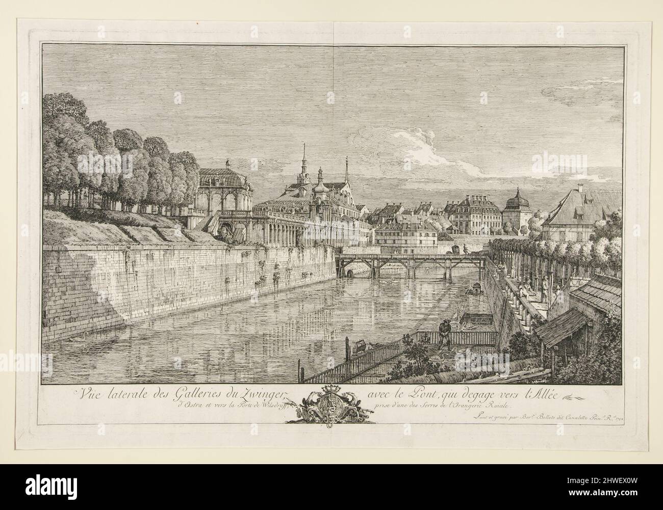 Vista sul Zwinger, Dresda. Artista: Bernardo Bellotto, Italiano, Venezia, 1722–1780 Foto Stock