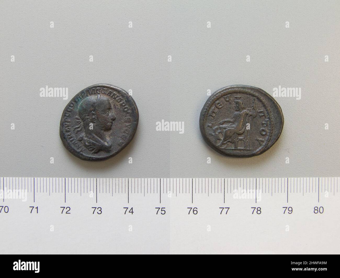 Tetradrachm di Severus Alessandro, imperatore di Roma da Alessandria. Regnante: Severus Alessandro, Imperatore di Roma, A.D. 208–235, regnò A.D. 222–35 Mint: Alessandria artista: Sconosciuto Foto Stock