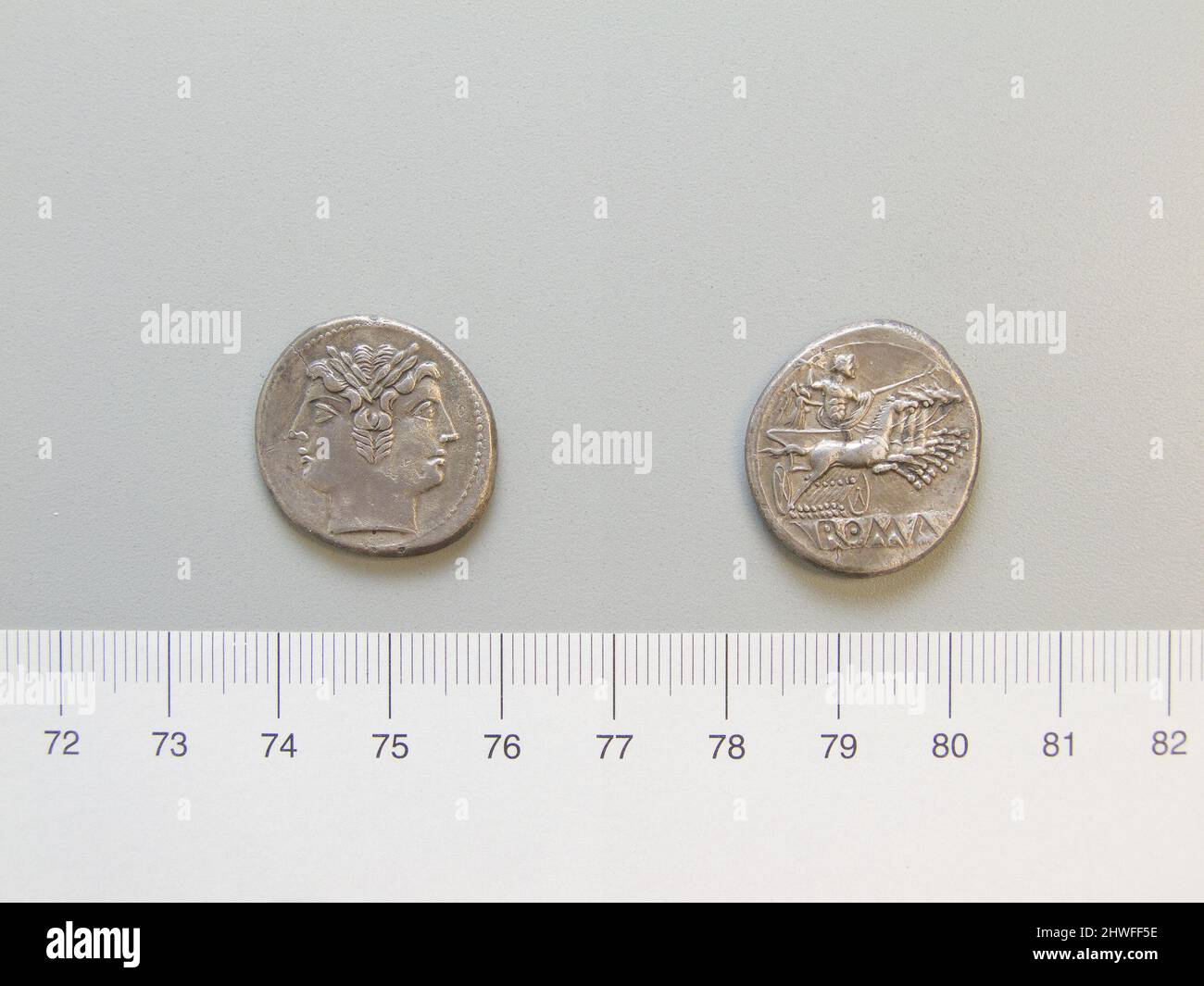 Didrachm (“Quadrigatus”) da Roma. Menta: Roma artista: Sconosciuto Foto Stock