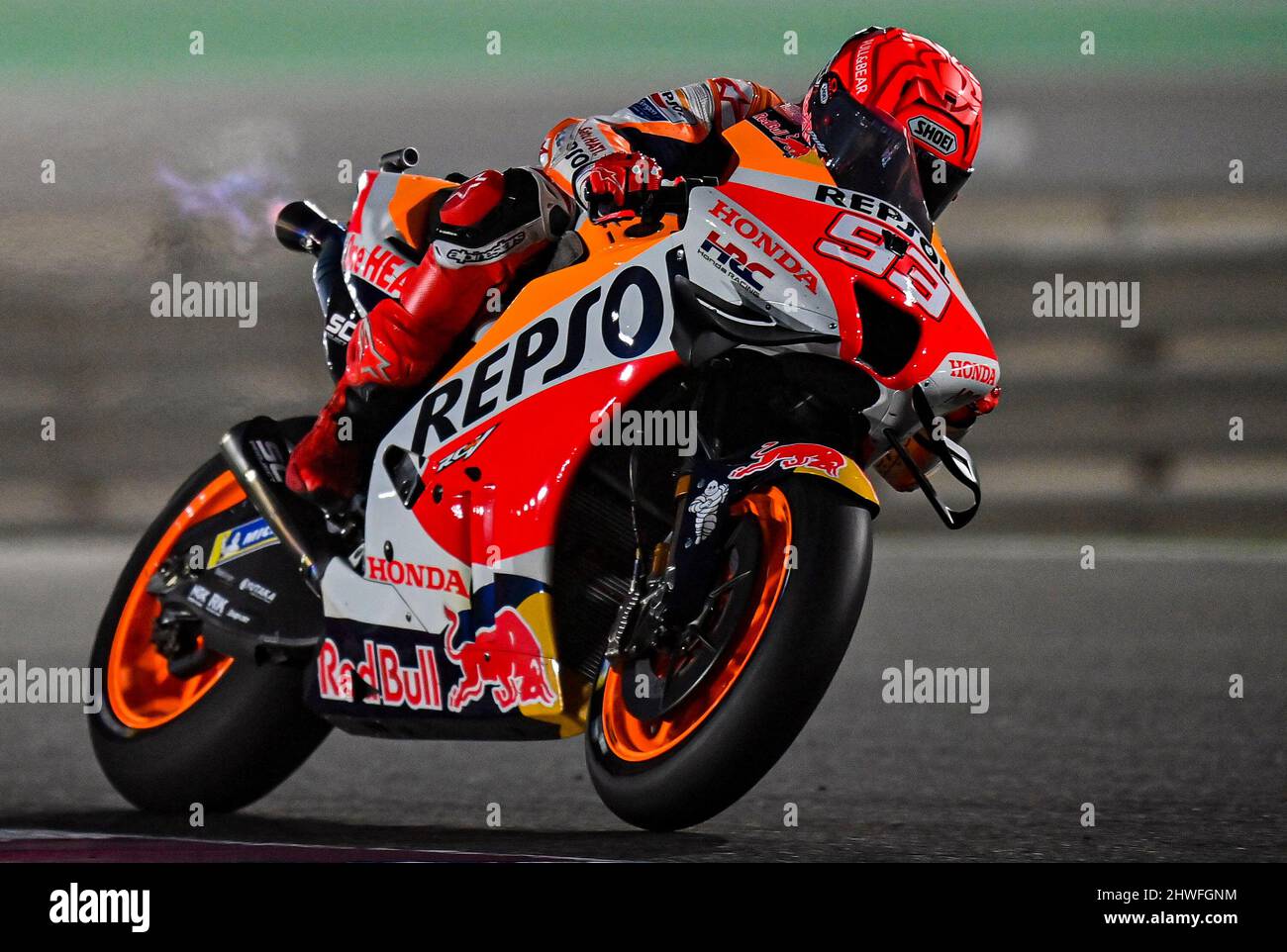 Doha, Qatar. 5th Mar 2022. Il pilota spagnolo della MotoGP Marc Marquez del  Repsol Honda Team guida durante la sessione di qualificazione del Gran  Premio del Qatar MotoGP 2022 nel circuito di