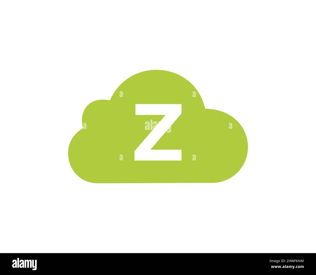 Design del logo cloud sulla lettera Z. Modello vettoriale del logo lettera Z Cloud iniziale con sfondo bianco Illustrazione Vettoriale