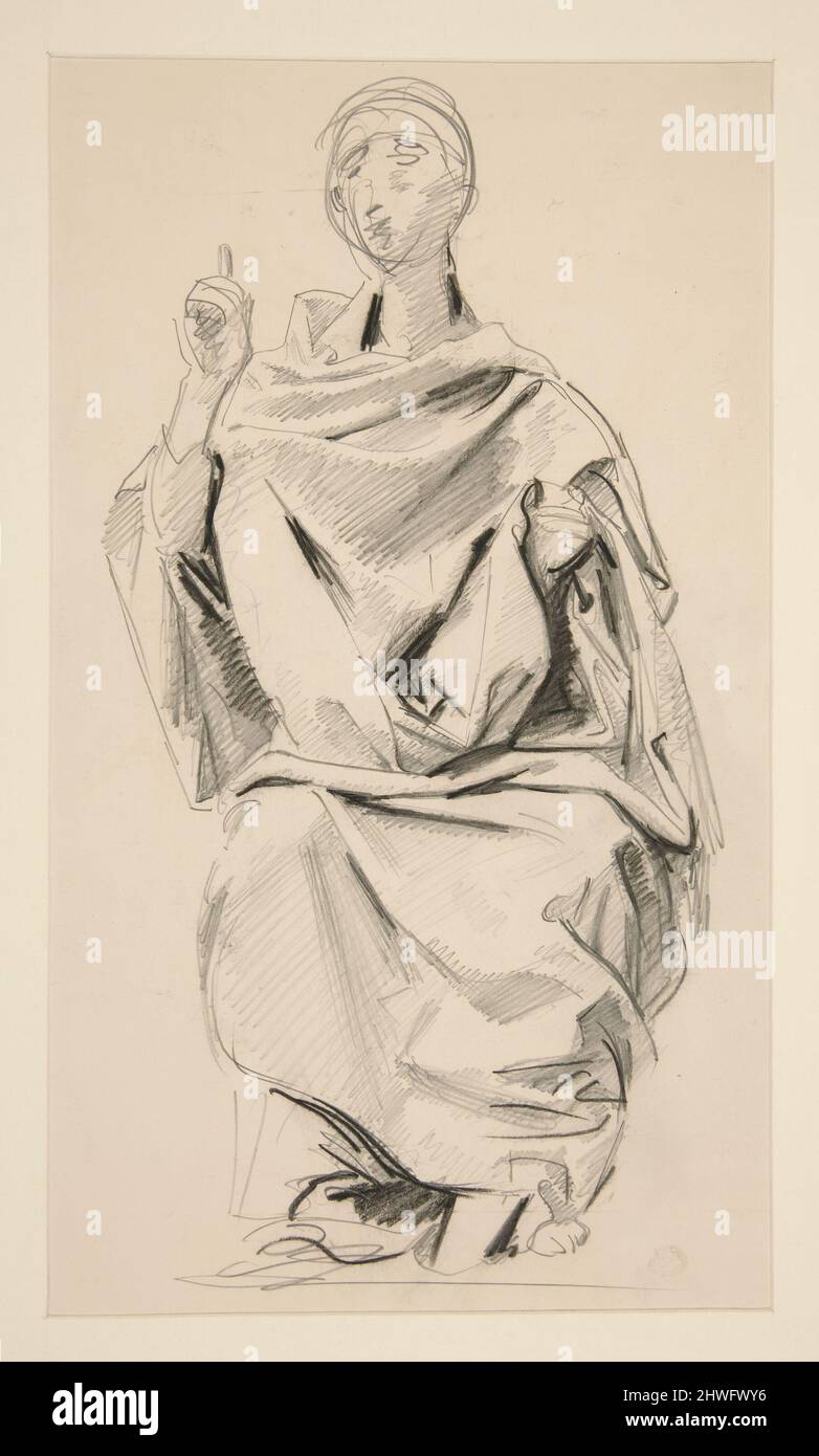 Figura drappeggiato. Artista: John Singer Sargent, americano, nato in Italia, 1856–1925, LL.D. 1916 Foto Stock