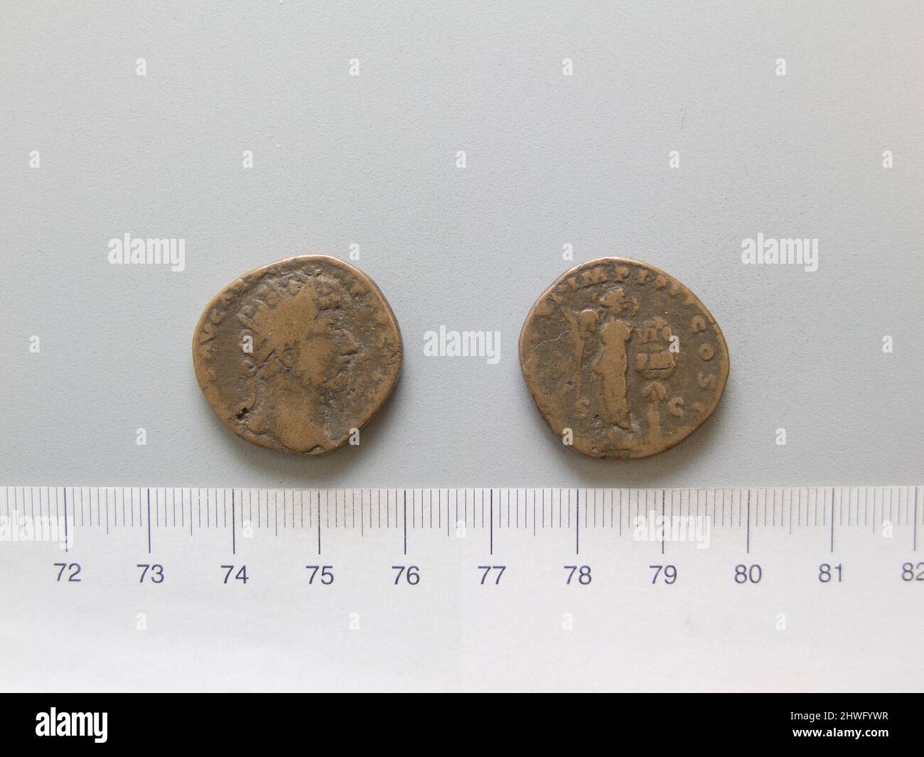 1 a partire da Lucius Verus, Co imperatore di Roma da Roma. Regnante: Lucius Verus, Imperatore di Roma, A.D. 130–169, regnò 161–69 Mint: Roma artista: Sconosciuto Foto Stock