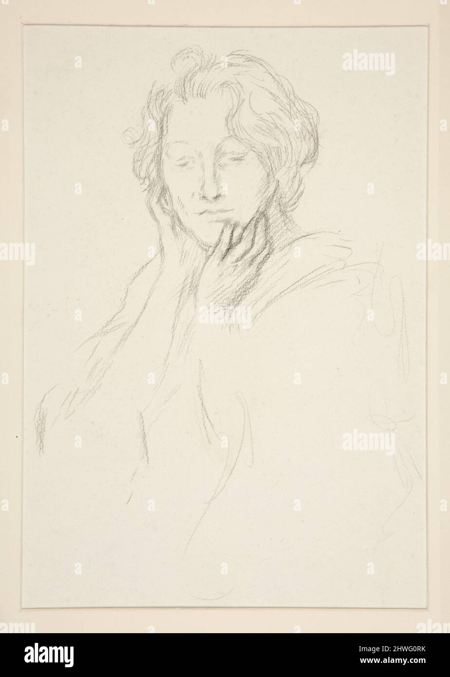 Ritratto della Signora Abbazia. Artista: Edwin Austin Abbey, americano, 1852–1911, M.A. (HON.) 1897 Foto Stock