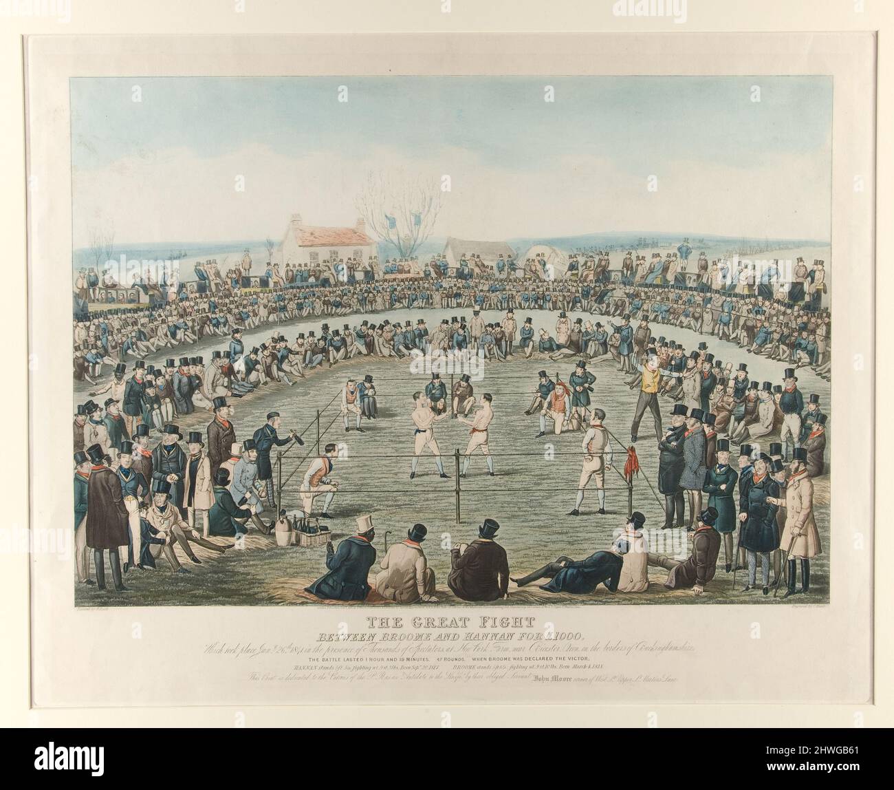 La Grande lotta. Artista: Charles Hunt Sr., inglese, 1803–1877 Foto Stock