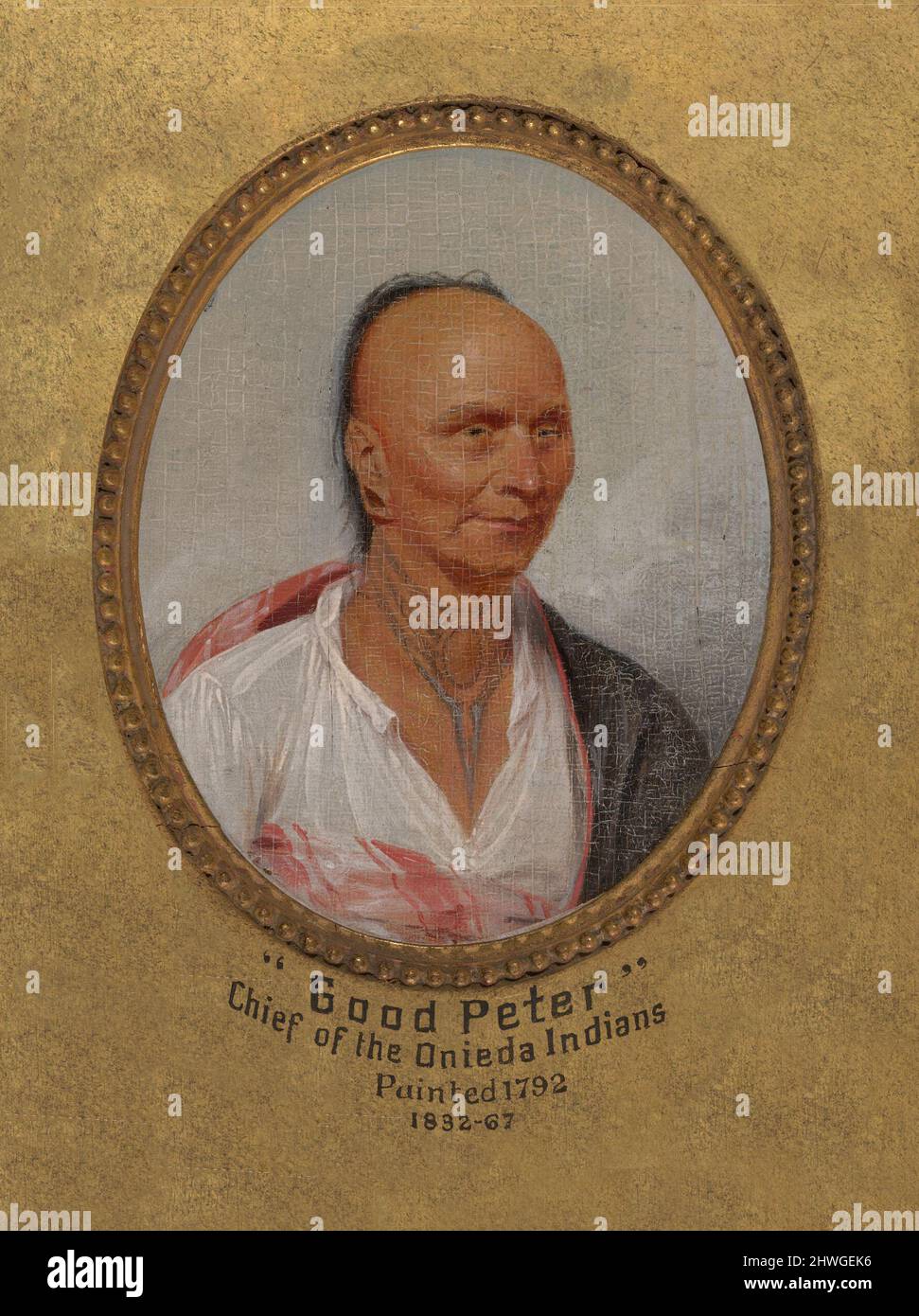 “Buon Pietro”, Capo degli Indiani Oneida (ca. 1717-1793). Artista: John Trumbull, americano, 1756–1843 Foto Stock