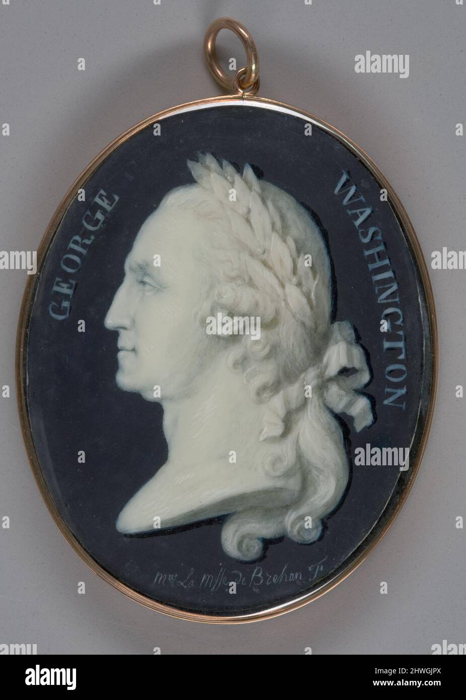 George Washington (1732-1799), LL.D. 1781; verso: Eleanor (Nelly) Parke Cuttis (Sig.ra Lawrence Lewis) (1779–1852). Artista: Marquise Jean-Francoise-René-Almaire de Brehan, francese, 1749–1826, attivo Stati Uniti, 1788–89 Foto Stock