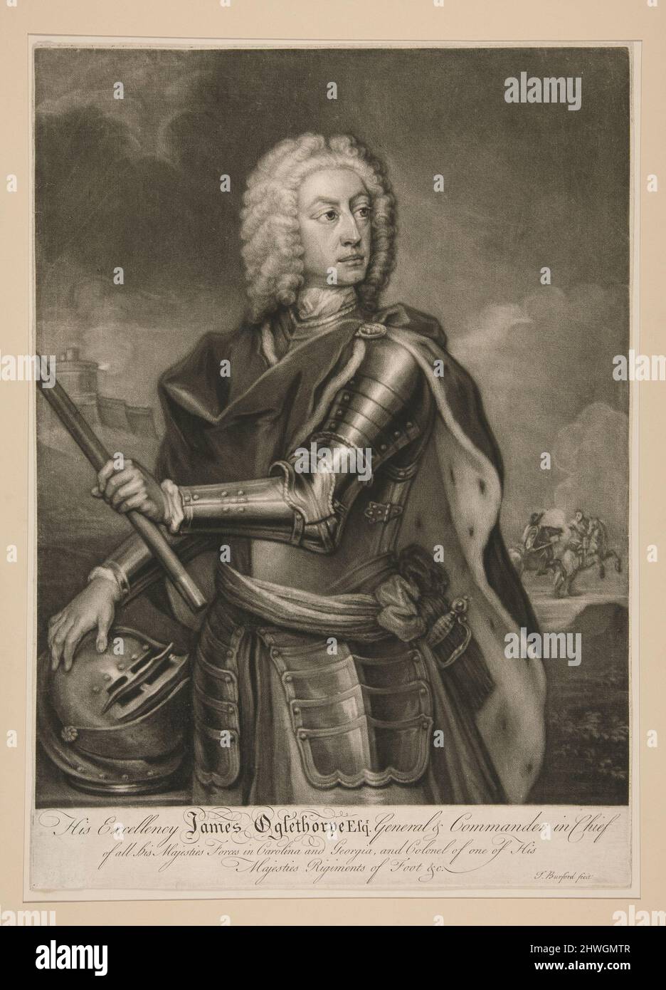 Sua Eccellenza James Oglethorpe, Esq. Generale e Comandante in Capo. Artista: T. Burford, americano, attivo 18th secolo Foto Stock