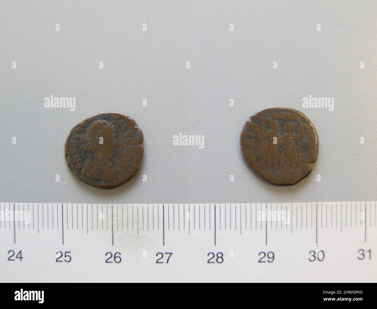 1 Nummo di Teodosio i, imperatore di Roma da Alessandria. Regnante: Teodosio i, Imperatore di Roma, ca. 346–395, regolato 379–95 Mint: Alessandria artista: Sconosciuto Foto Stock
