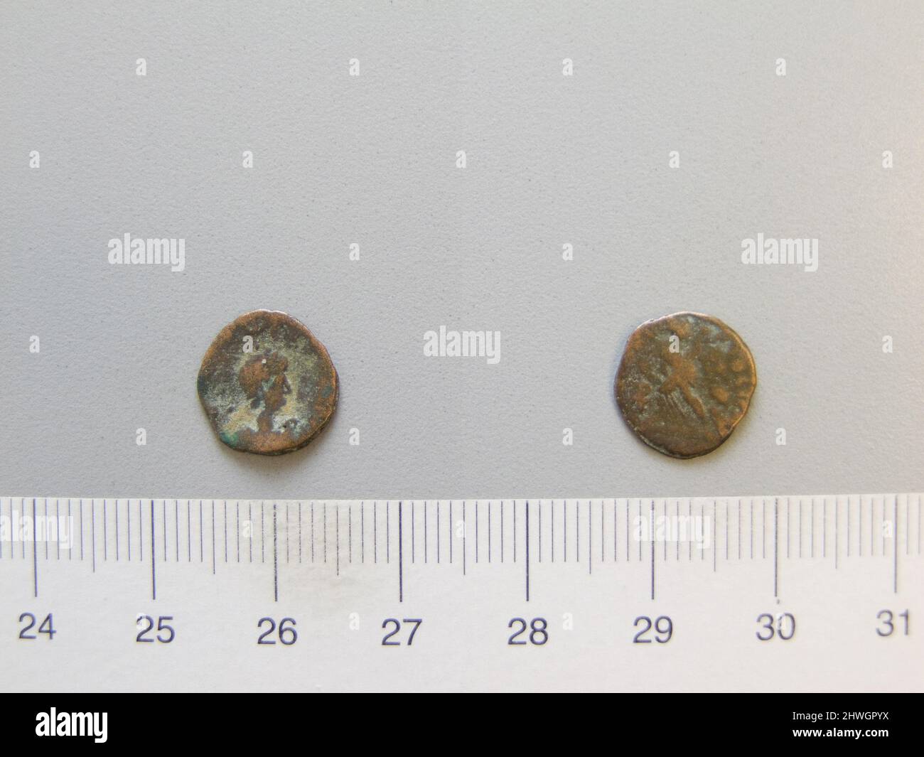 1 Nummus di Arcadio, imperatore dell'Impero Romano d'Oriente. Regnante: Arcadio, imperatore di Bisanzio, 377–408, regnò 395–408 artista: Sconosciuto Foto Stock