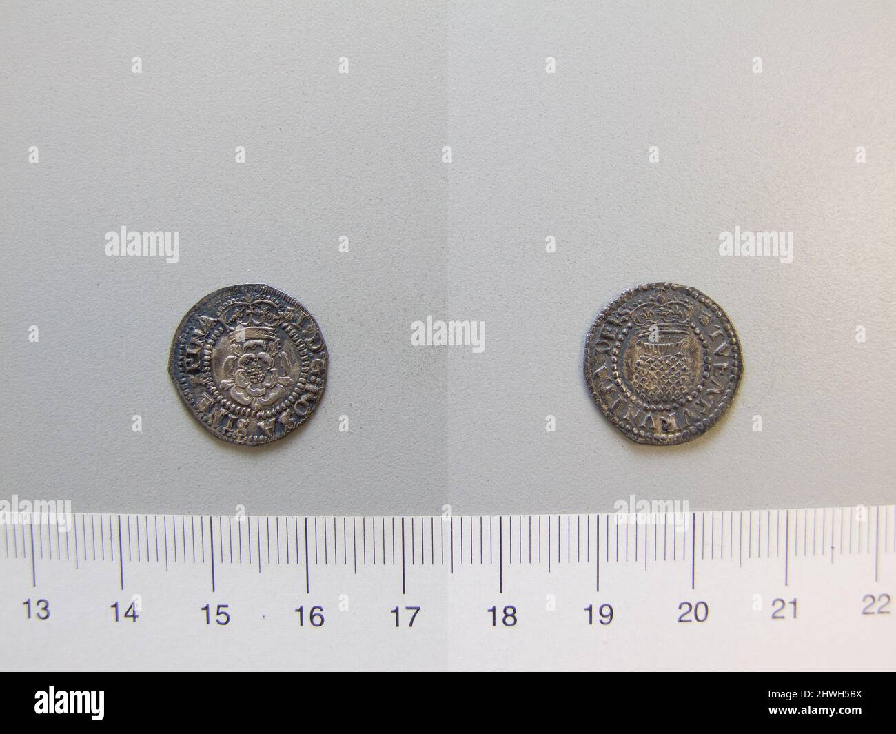 Halfgroat di James i, re d'Inghilterra da Londra. Regnante: James i, re d'Inghilterra, britannico, 1566–1625, regnò 1603–25 Mint: London artista: Sconosciuto Foto Stock