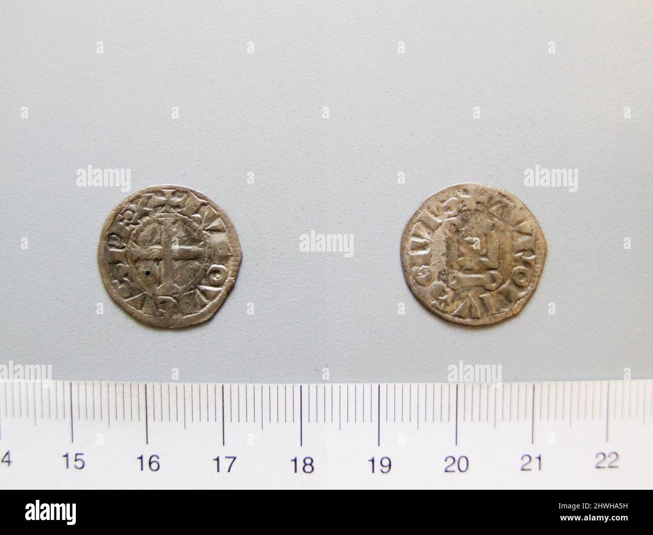 1 Denier di re Luigi VIII da Unknown. Regolo: Re Luigi VIII, 1223–1226 artista: Sconosciuto Foto Stock