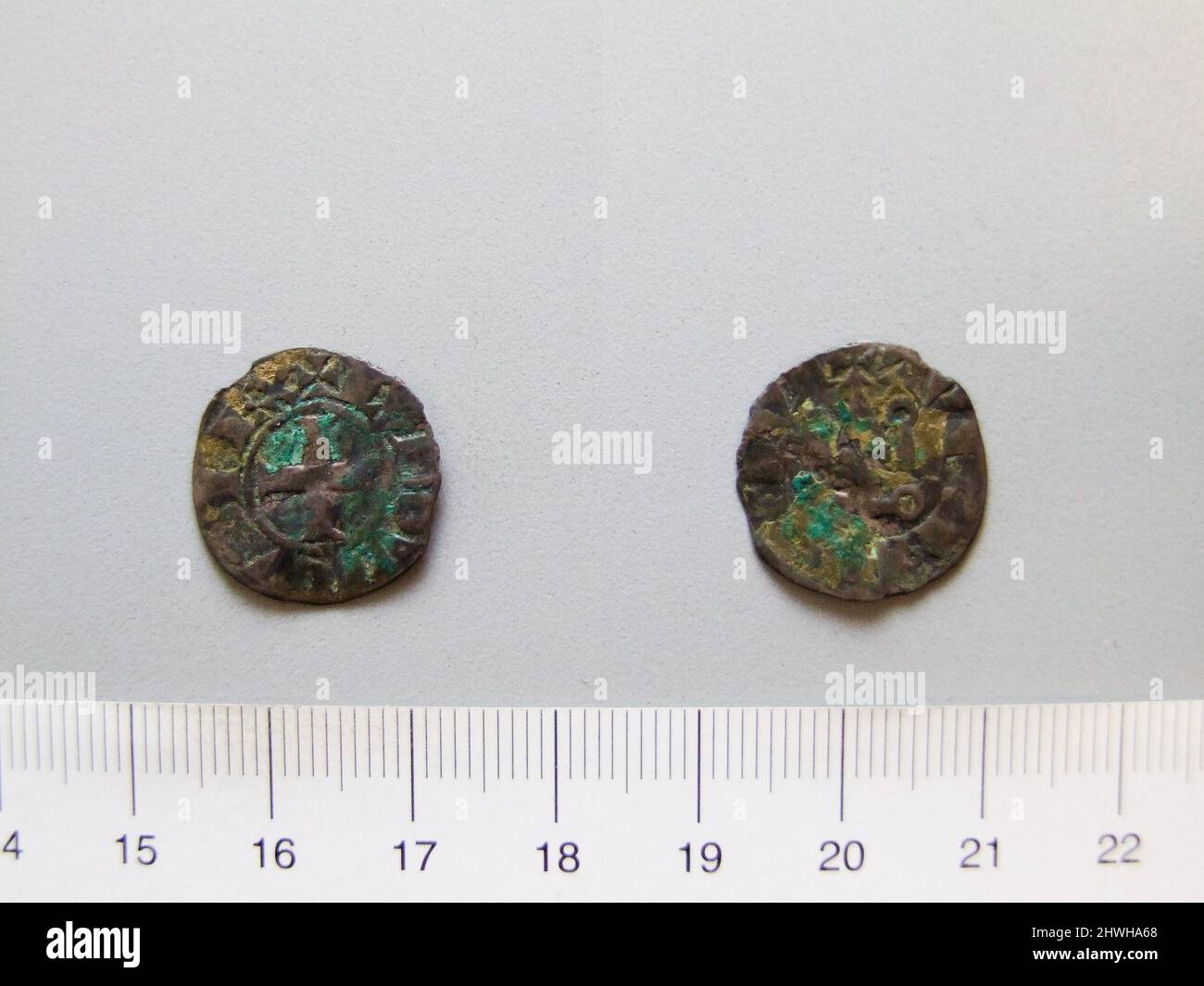 1 Denier di re Luigi VIII da Unknown. Regolo: Re Luigi VIII, 1223–1226 artista: Sconosciuto Foto Stock