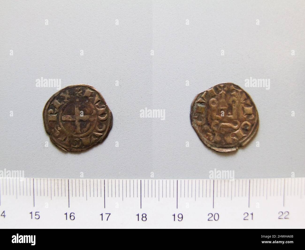 1 Denier di re Luigi VIII da Unknown. Regolo: Re Luigi VIII, 1223–1226 artista: Sconosciuto Foto Stock