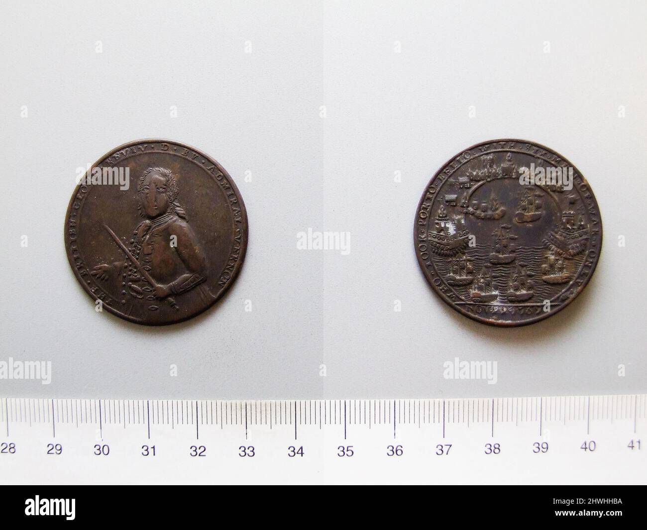 Medaglia dell'Ammiraglio Vernon. Onorato: Ammiraglio Edward Vernon, britannico, 1684–1757 Foto Stock