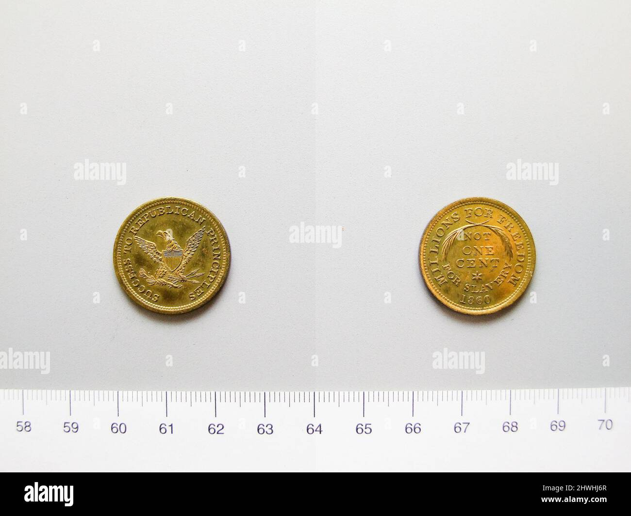 Token anti-schiavitù. Artista: Sconosciuto Foto Stock