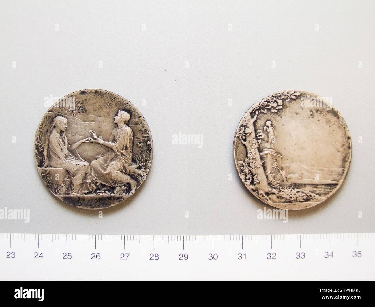 Matrimonio Medaglia "Semper". Artista: Louis-Oscar Roty, francese, 1846–1911 Foto Stock