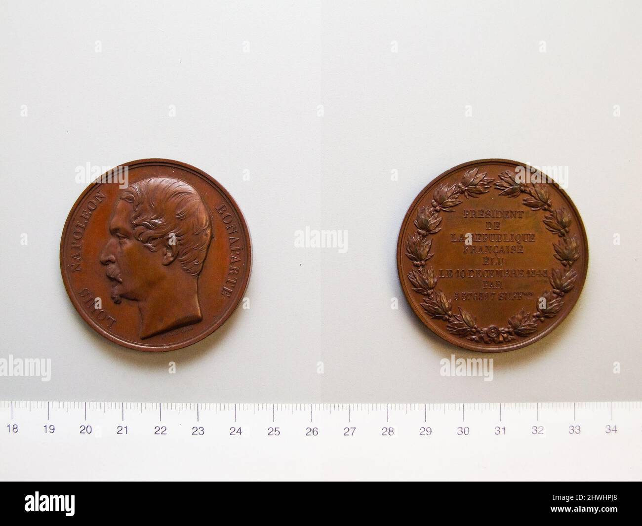 Medaglia di Luigi Napoleone Bonaparte. Artista: Albert-Désiré barre, francese, 1818–1878 Foto Stock