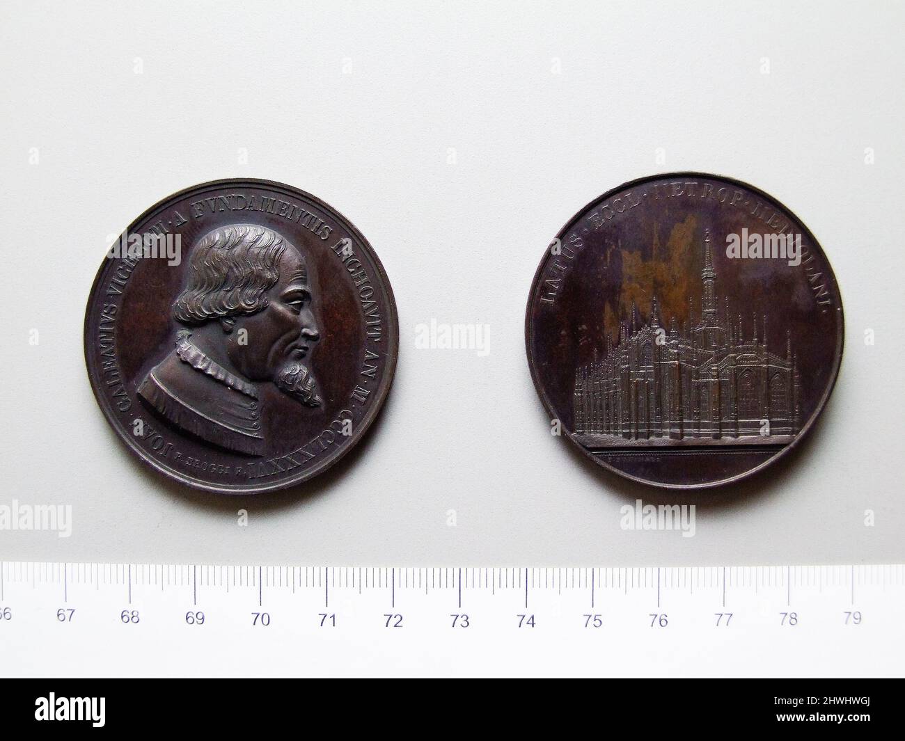 Medaglia di Gian Galeazzo Visconti. Oggetto: Duca Gian Galeazzo Visconti, 1351–1402 Mint: Zecca papale artista: Francesco Putinati, italiano, 1775–1853 artista: Francesco Broggi, italiano, 1800–1857 Foto Stock