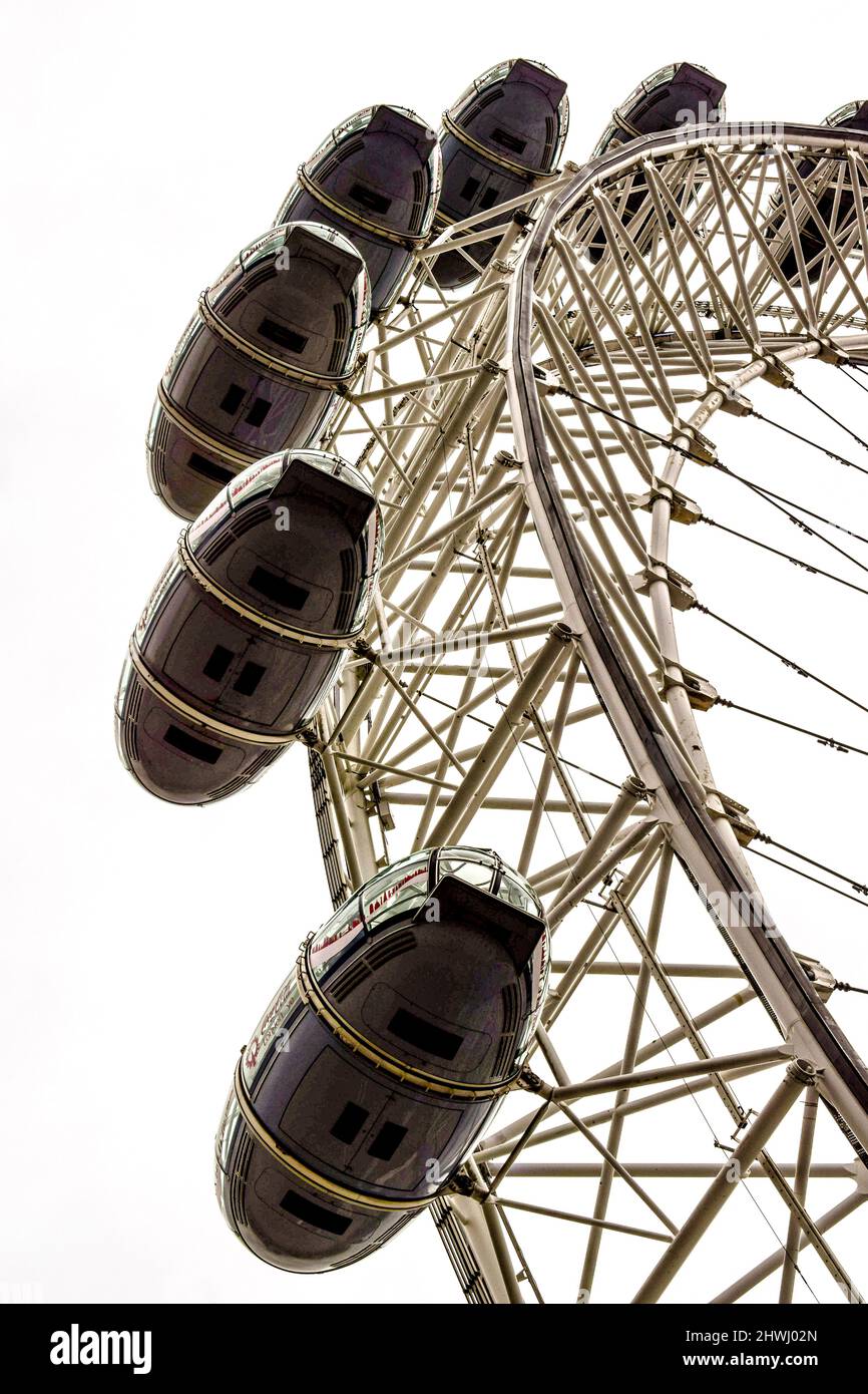 London Eye Millennium Wheel London Landmark Attraction Deatil Foto Stock