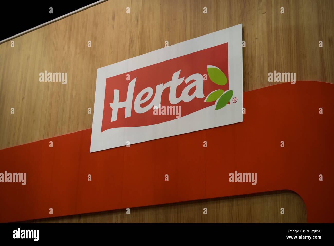 FEBBRAIO - PARIGI - FRANCIA: Vista sul cartello Hertha sulla mostra agricola Foto Stock