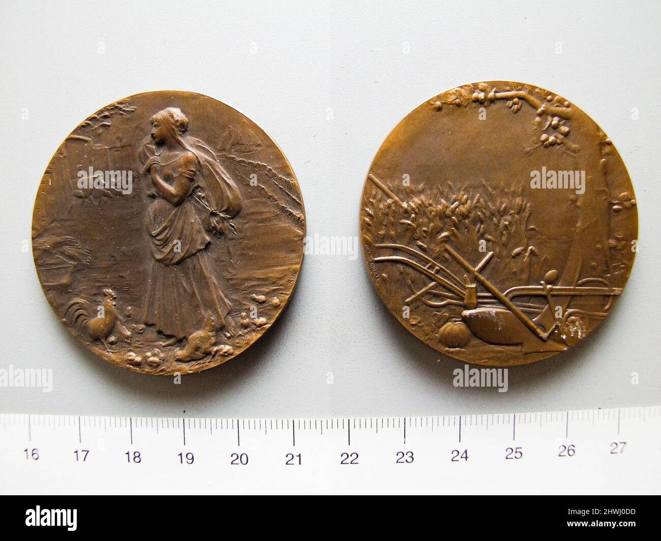 Medaglia. Artista: Louis-Oscar Roty, francese, 1846–1911 Foto Stock