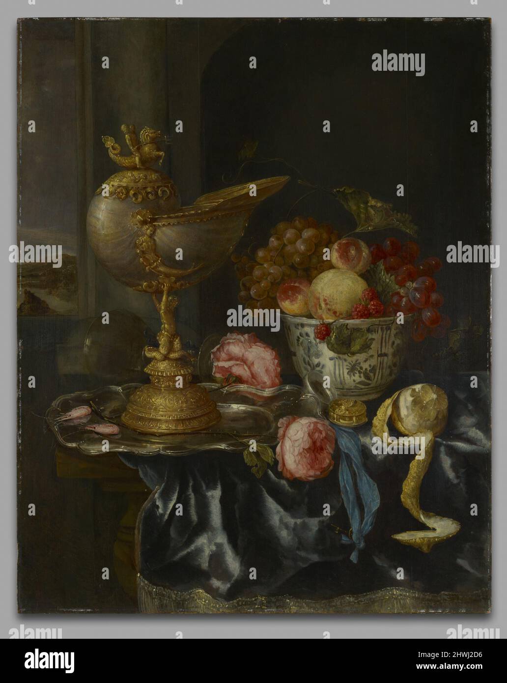 Banchetto ancora vita con Nautilus Cup. Artista: Abraham van Beyeren, olandese, 1620/21–1690 Foto Stock