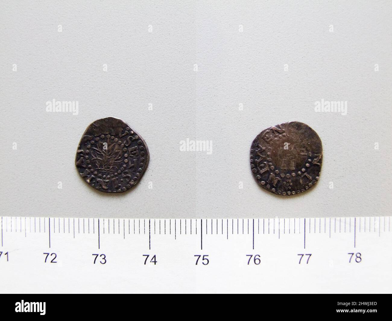2 Pence da Massachusetts Bay Colony. Mint: Massachusetts Bay Colony artista: Sconosciuto Foto Stock
