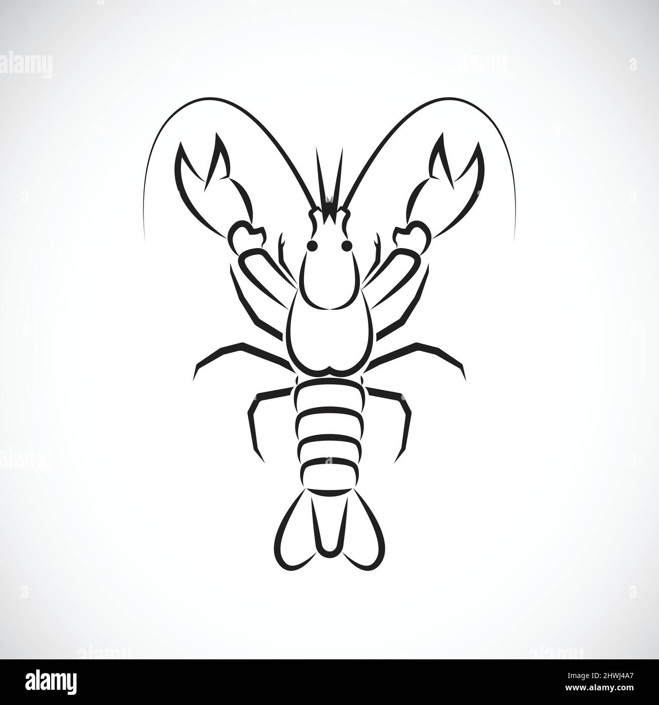 Immagine vettoriale di un disegno di aragosta su sfondo bianco., icona aragosta., aragosta vettoriale per il vostro disegno. Illustrazione Vettoriale