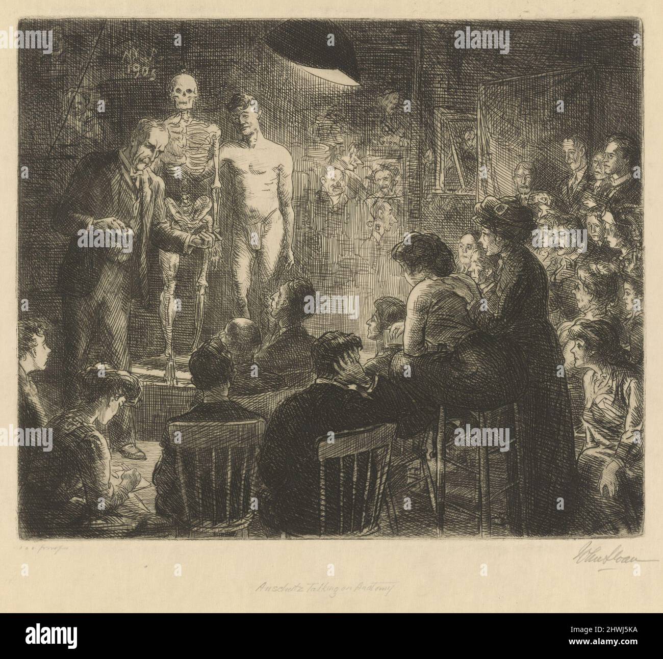 Anschutz parlare di Anatomia. Artista: John Sloan, americano, 1871–1951 Foto Stock