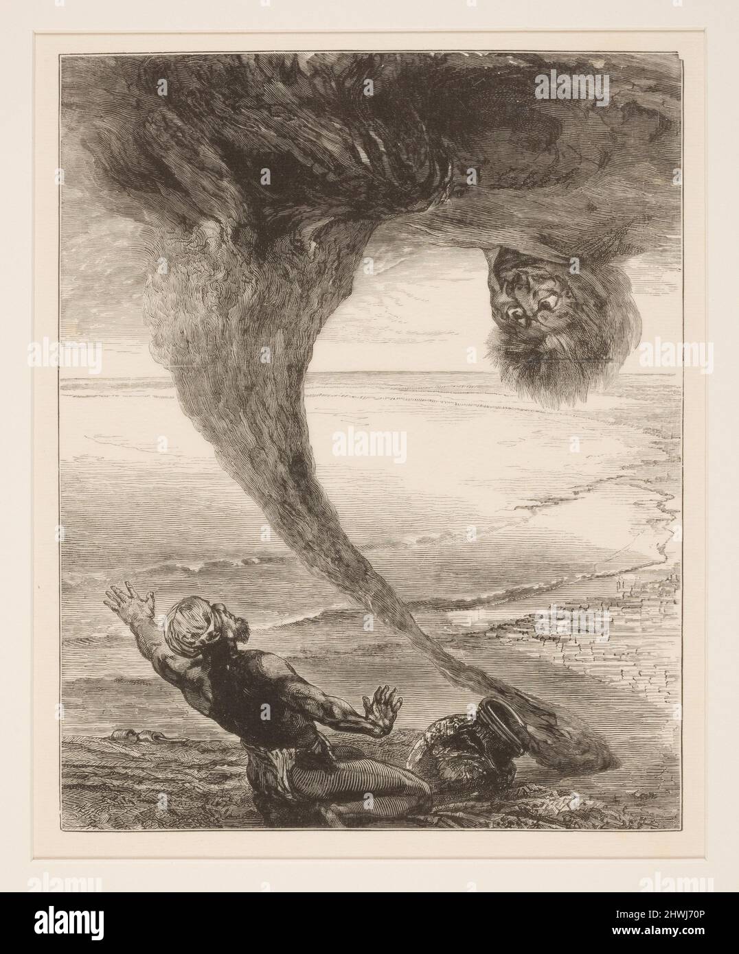Pescatore e l'africano. Artista, attribuito a: Henry Marsh, americano, 1848–1860After: John la Farge, americano, 1835–1910, M.A. (HON.) 1896 Foto Stock