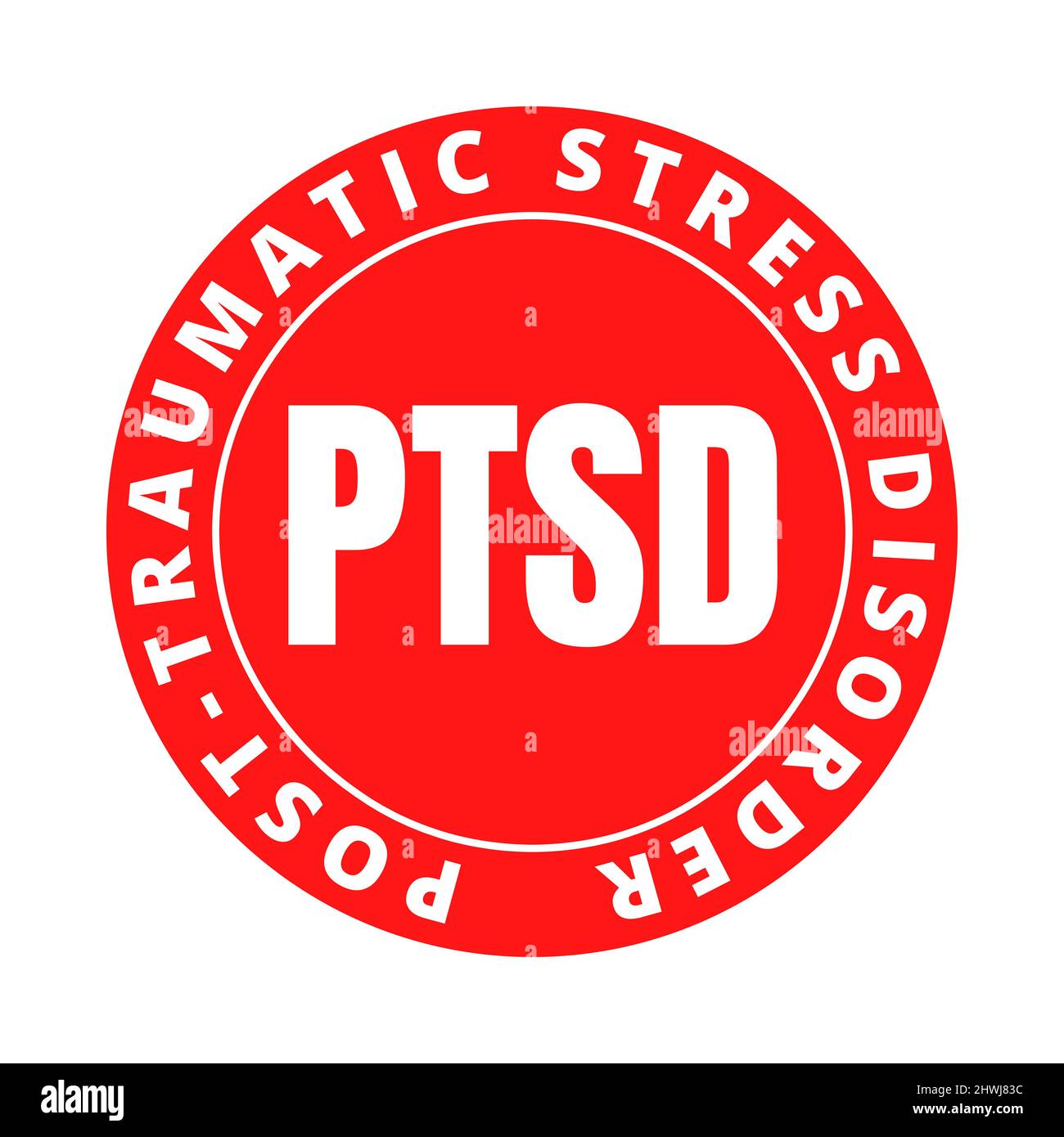 Icona del simbolo del disturbo da stress post-traumatico PTSD Foto Stock