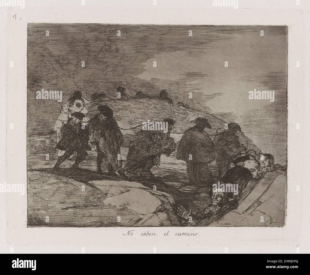 No saben el camino (non conoscono la strada), piatto 70 da Los desastres de la Guerra (i disastri della guerra). Artista: Francisco Goya, spagnolo, 1746–1828 Foto Stock