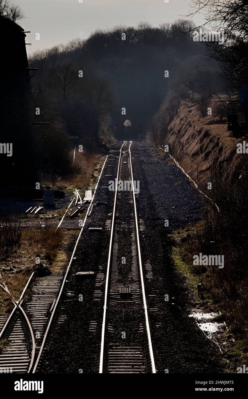 08/02/2014 Kirton Lime Sidings Kirton a Lindsey (linea Brigg, Lincolnshire) Foto Stock