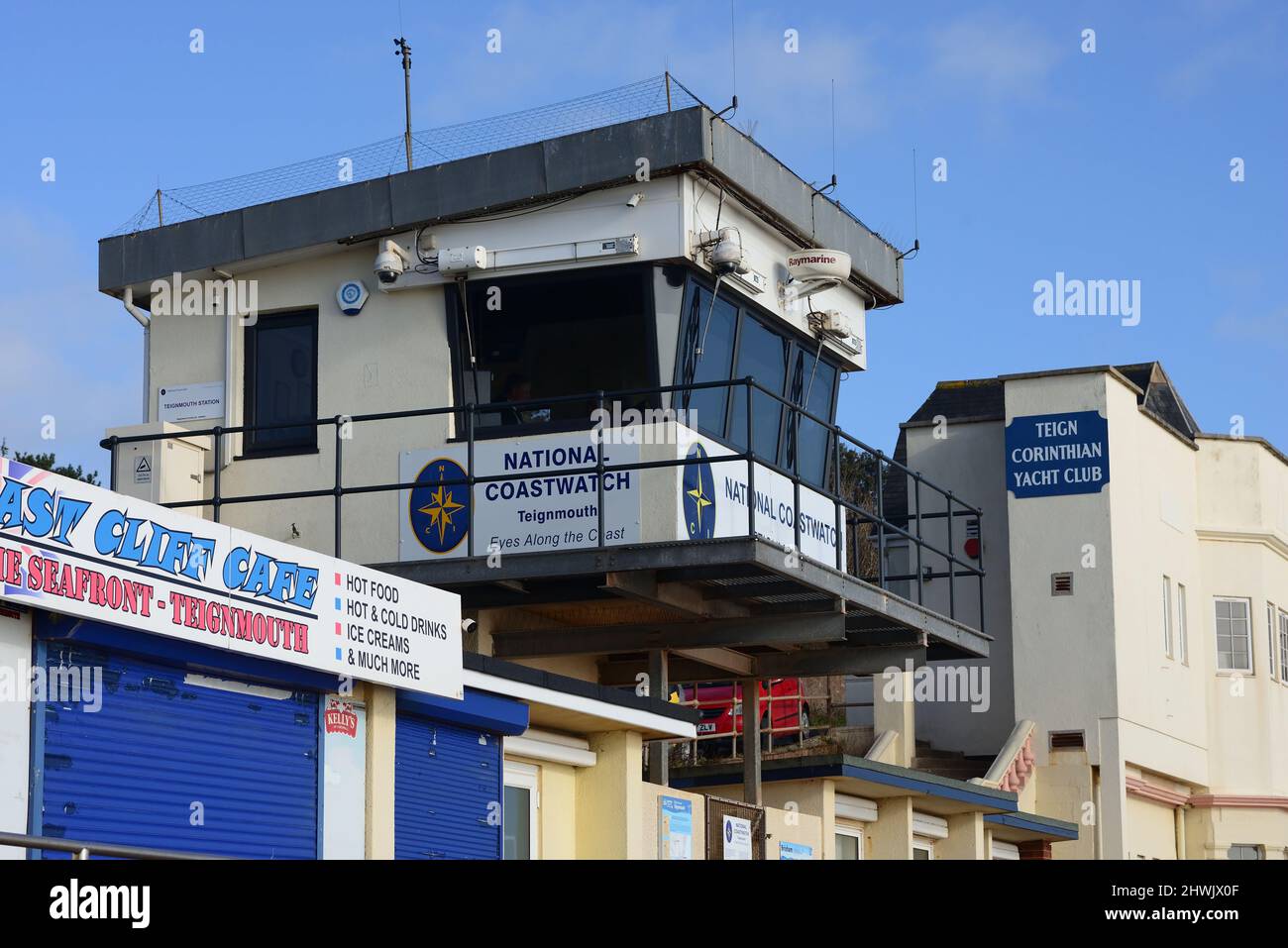 National Coastguard Lookout Station sulla East Cliff a Teignmouth, South Devon. Foto Stock