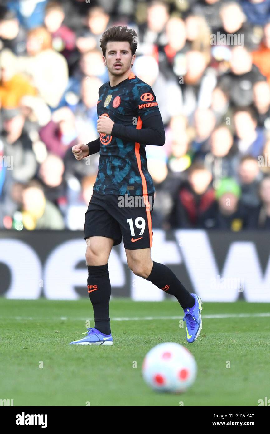 Mason Mount di Chelsea durante la partita della Premier League tra il Burnley FC e il Chelsea FC a Turf Moor, Burnley, Regno Unito. Data foto: Sabato 5 marzo 2022. Il credito fotografico dovrebbe leggere: Anthony Devlin Foto Stock
