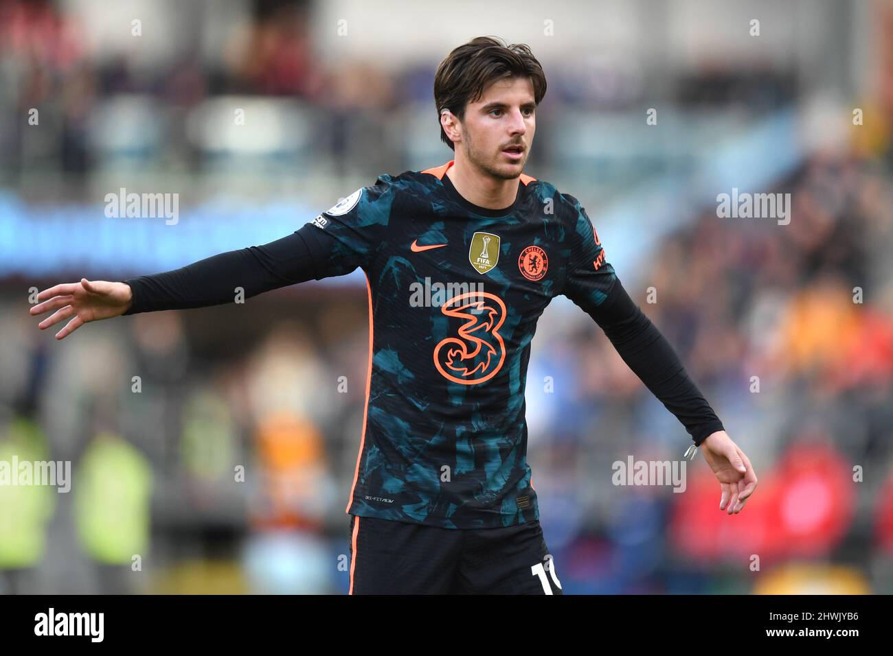 Mason Mount di Chelsea durante la partita della Premier League tra il Burnley FC e il Chelsea FC a Turf Moor, Burnley, Regno Unito. Data foto: Sabato 5 marzo 2022. Il credito fotografico dovrebbe leggere: Anthony Devlin Foto Stock